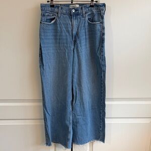 Abercrombie & Fitch Light Blue Wide Leg Cropped Jeans